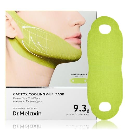 Dr.Melaxin CACTOX V-Lifting Mewing Band – Cactox + Caffeine + Collagen Double Chin Lifting Band for Sagging Jawline & Facial Puffiness 8 pcs (2 pcs) — 4
