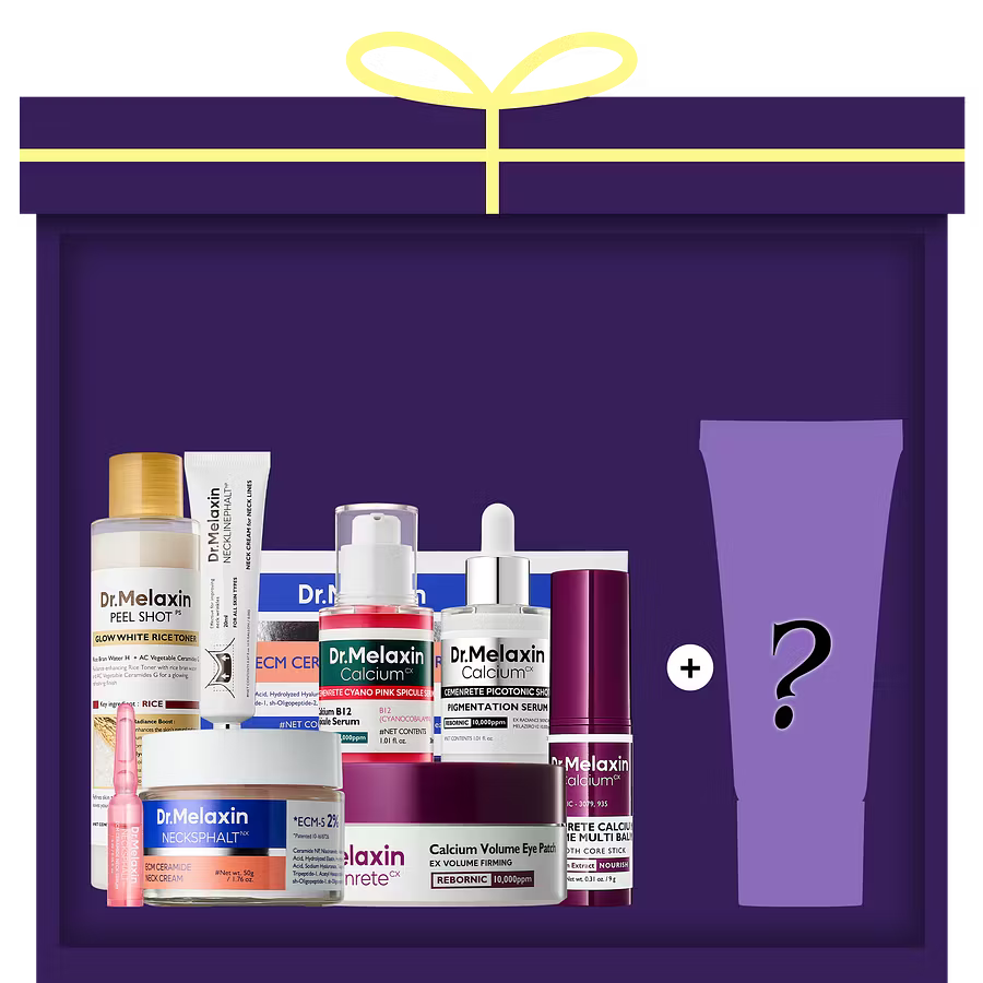Melaxin Lucky Box 8+1 Glow-Boosting Face & Neck Set — set overview