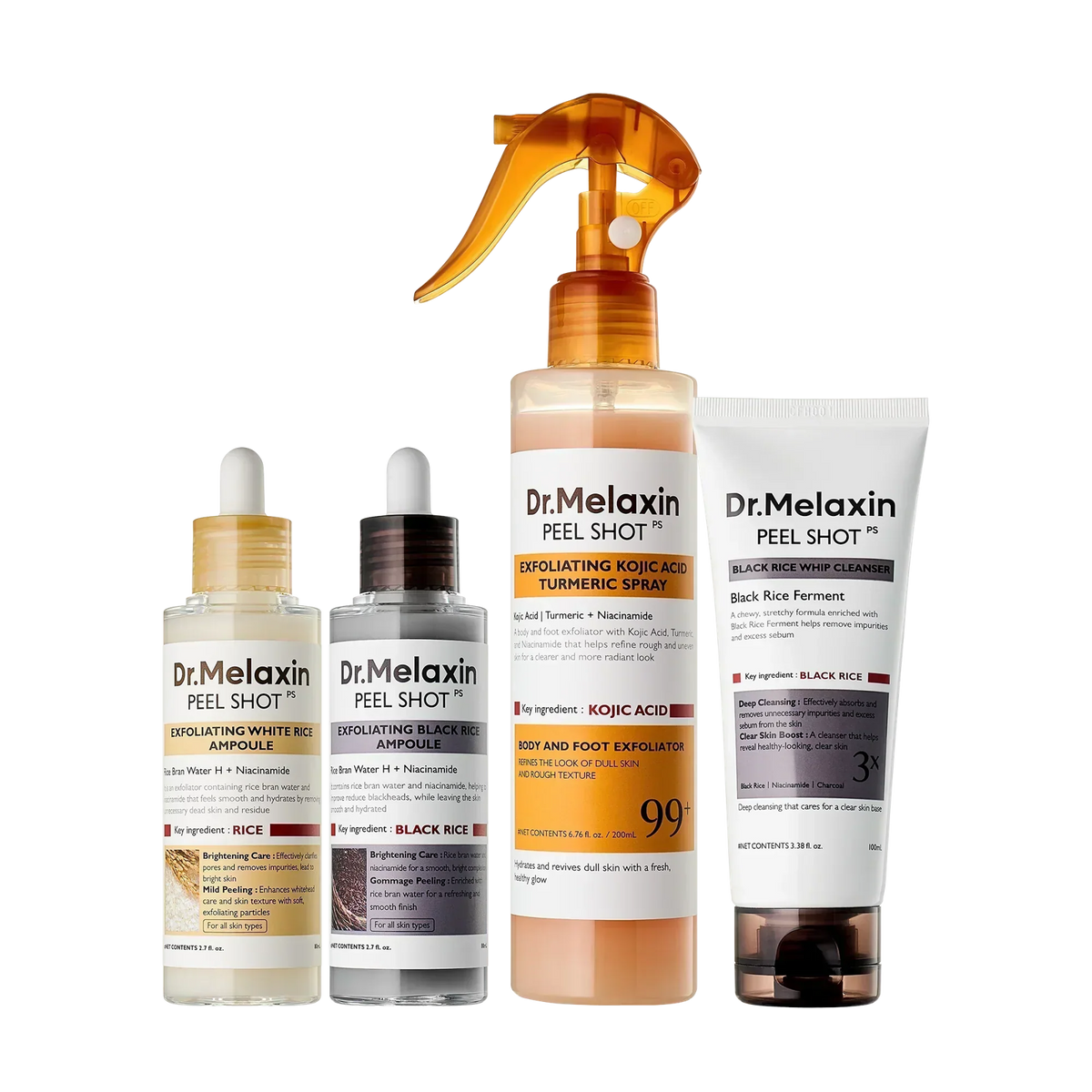 Melaxin Peel Shot Complete Care Set — set contents